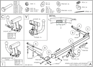 Фаркоп Galia H115A для Honda Jazz и Jazz Crosstar