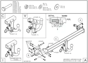 Быстросъёмный фаркоп Galia M151C для Mercedes-Benz E-Class