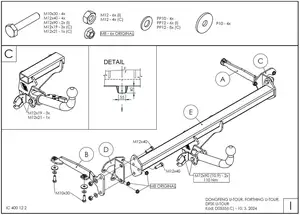 Быстросъёмный фаркоп Galia D053C для Dongfeng Forthing U-Tour и Forthing Yacht