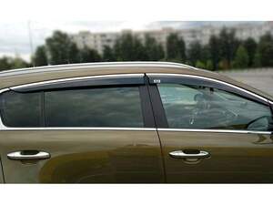 Дефлекторы окон накл. MITSUBISHI OUTLANDER III (2012-) «ALVI-STYLE» нерж.молд. (темно-дымчатые)