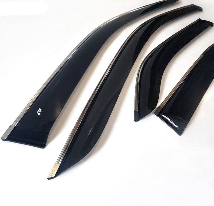 Дефлекторы окон накладные CHEVROLET CRUZE (2011-) хэтчбек «КОБРА Тюнинг» хром.молдинг Дефлекторы окон накладные CHEVROLET CRUZE (2011-) хэтчбек «КОБРА Тюнинг» хром.молдинг