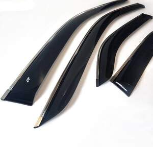 Дефлекторы окон накладные FORD FOCUS III (2011-2019) седан хэтчбек «КОБРА Тюнинг» хром молдинг