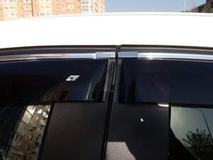 Дефлекторы окон накладные TOYOTA LAND CRUISER PRADO 120 (2003-2008)   LEXUS GX 470 «КОБРА Тюнинг» хром.молдинг