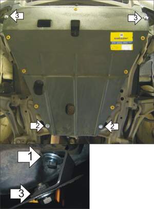 Защита MOTODOR двигателя, КПП Acura MDX  2000-2005 Внедорожник