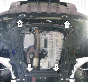 Усиленная защита картера двигателя, КПП (3 мм, сталь) для Honda Pilot 2008-2015, Acura MDX 2006-2009 Усиленная защита картера двигателя, КПП (3 мм, сталь) для Honda Pilot 2008-2015, Acura MDX 2006-2009