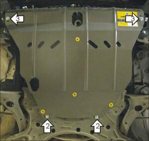 Усиленная защита картера двигателя, КПП (2 мм, сталь) для Toyota Matrix 2001-2007, Geely Emgrand EC7 седан 2011-2018, BYD F3 седан 2005-2013, BYD F3R 2007-