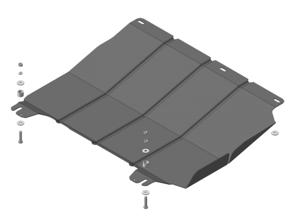 Усиленная защита картера двигателя, КПП (2 мм, сталь) для Chery Bonus 3 седан 2014-2016 Усиленная защита картера двигателя, КПП (2 мм, сталь) для Chery Bonus 3 седан 2014-2016