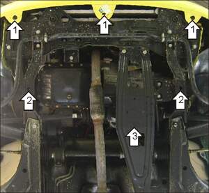 Защита MOTODOR двигателя, КПП Chery QQ3 2003- Хэтчбек