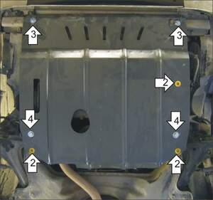 Защита MOTODOR двигателя, КПП Chevrolet Cavalier 1994-2004 купе, Седан, кабрио