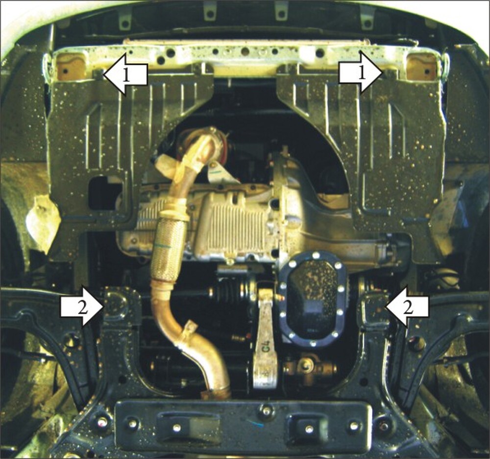 Усиленная защита картера двигателя, КПП (2 мм, сталь) для Daewoo Gentra седан 2013-2015, Chevrolet Lacetti седан/универсал/хетчбек 2004-2012 Усиленная защита картера двигателя, КПП (2 мм, сталь) для Daewoo Gentra седан 2013-2015, Chevrolet Lacetti седан/универсал/хетчбек 2004-2012