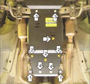 Защита MOTODOR КПП Chrysler 300 C 2004-2007 Седан, универсал Защита MOTODOR КПП Chrysler 300 C 2004-2007 Седан, универсал