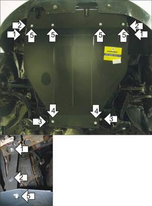 Защита MOTODOR двигателя, КПП Chrysler Sebring 2001-2007 купе Защита MOTODOR двигателя, КПП Chrysler Sebring 2001-2007 купе