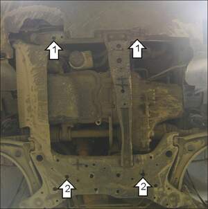 Усиленная защита картера двигателя, КПП (2 мм, сталь) для Dodge Caliber 2006-2011 Усиленная защита картера двигателя, КПП (2 мм, сталь) для Dodge Caliber 2006-2011