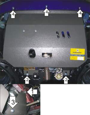 Защита MOTODOR двигателя, КПП, радиатора FIAT Doblo Panorama 2005- фургон