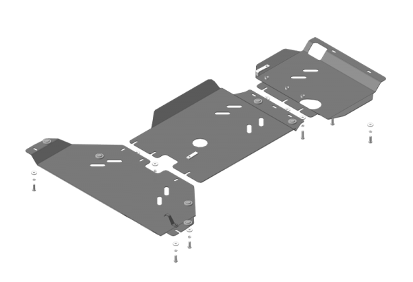 Усиленная защита картера двигателя, переднего дифференциала, КПП, раздаточной коробки (3 мм, сталь) для Ford Ranger 2011- Усиленная защита картера двигателя, переднего дифференциала, КПП, раздаточной коробки (3 мм, сталь) для Ford Ranger 2011-