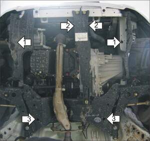 Усиленная защита картера двигателя, КПП (2 мм, сталь) для Hafei Simbo 2006-2015 Усиленная защита картера двигателя, КПП (2 мм, сталь) для Hafei Simbo 2006-2015