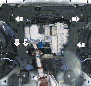 Усиленная защита картера двигателя, КПП (3 мм, сталь) для Honda Accord VIII седан/универсал 2008-2012