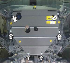 Усиленная защита картера двигателя, КПП (2 мм, сталь) для Honda CR-V III 2006-2012 Усиленная защита картера двигателя, КПП (2 мм, сталь) для Honda CR-V III 2006-2012