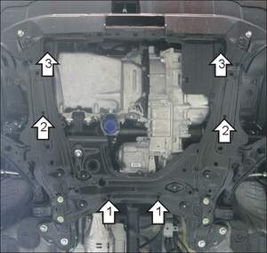 Защита MOTODOR двигателя, КПП Honda CR-V III 2006-2012 Внедорожник