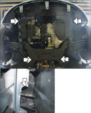 Усиленная защита картера двигателя, КПП (2 мм, сталь) для Kia Soul 2009-2011, Hyundai i20 2008-2013 Усиленная защита картера двигателя, КПП (2 мм, сталь) для Kia Soul 2009-2011, Hyundai i20 2008-2013