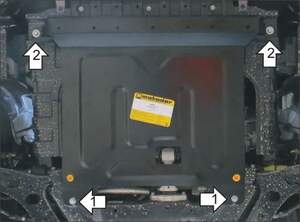 Усиленная защита картера двигателя, КПП (2 мм, сталь) для Kia Rio седан/хетчбек 2011-2015, 2015-2017, Hyundai Solaris седан/хетчбек 2010-2014, 2014-2017