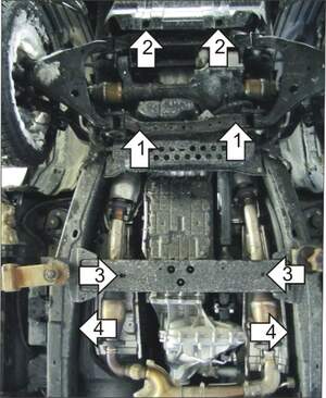 Усиленная защита картера двигателя, КПП, раздаточной коробки (3 мм, сталь) для Nissan Patrol 2010-2018, Infiniti QX56 2010-2014 Усиленная защита картера двигателя, КПП, раздаточной коробки (3 мм, сталь) для Nissan Patrol 2010-2018, Infiniti QX56 2010-2014