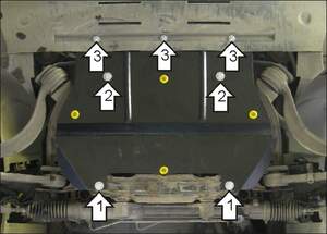 Усиленная защита картера двигателя (2 мм, сталь) для Jaguar XJ седан 2003-2009