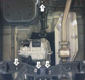 Защита MOTODOR разд.коробки KIA Mohave 2008- Внедорожник